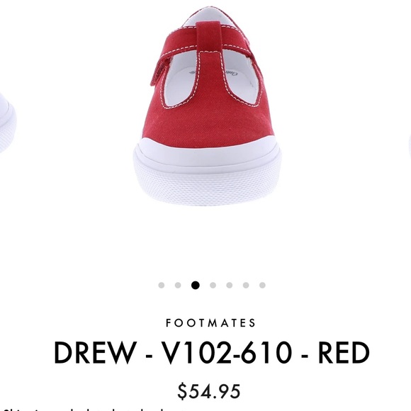 FootMates Kids Bright Red Sneakers (Drew) - Picture 7 of 9